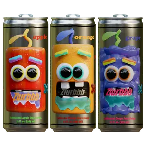 ZLURBBB Variety Pack - Original Caffeinated Apple, Orange, & Grape Juice Drinks 12 fl oz 12 Pack with Less Ingredients Than Leading Energy Drinks