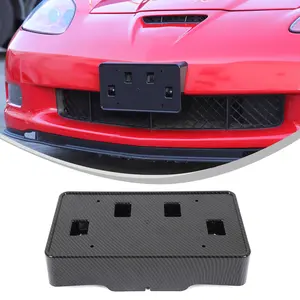 1-piece ABS Carbon Fiber Textured Front License Plate Holder for 2005-2013 Corvette C6 Models Anti-Corrosion Protector