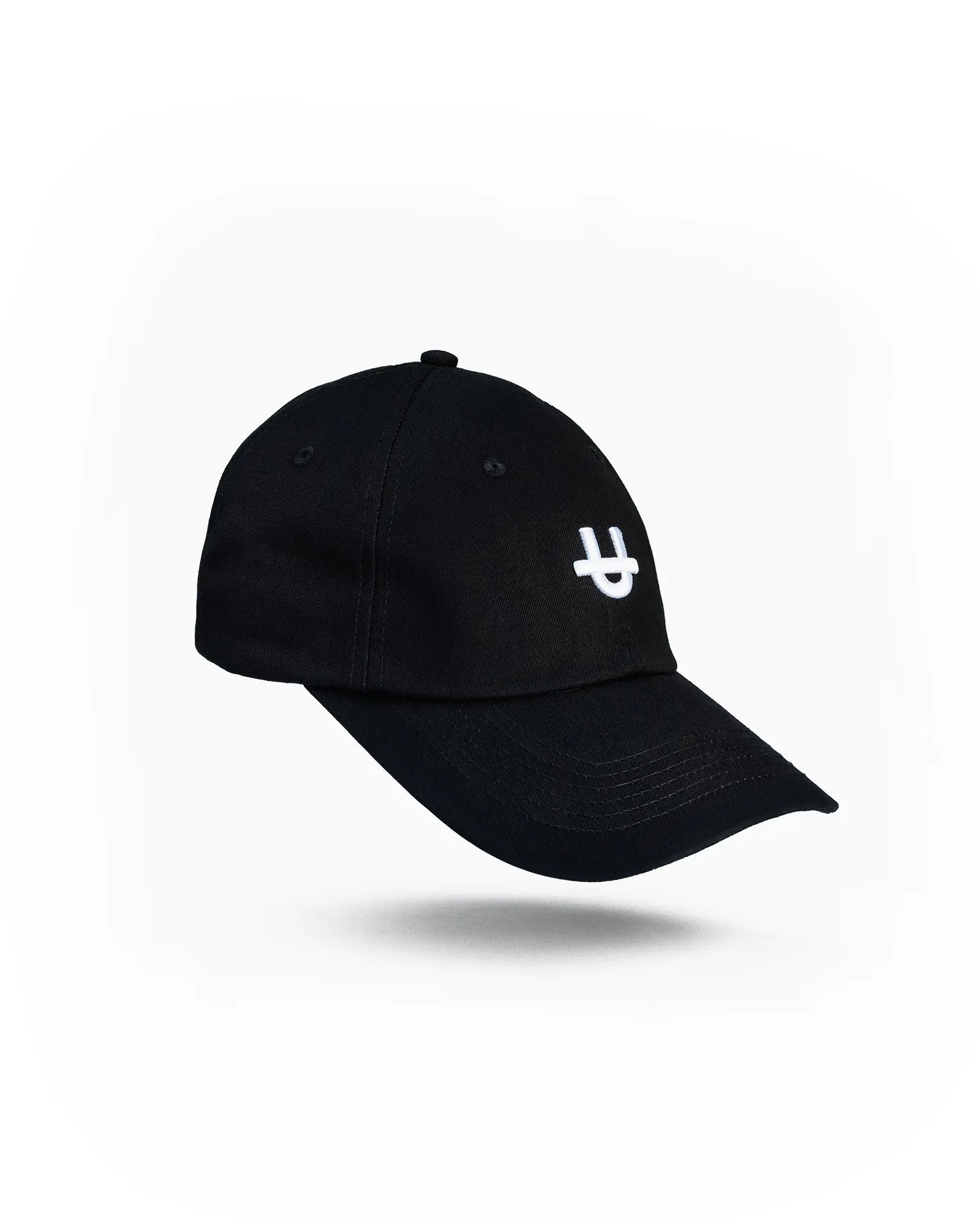 UPPPER Original U Cap Black - 100% Cotton, Low-Profile, Unstructured Hat, Adjustable Strap, 3D U Logo