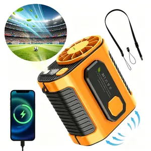 Fogepix Portable Waist Fan, Adjustable High Speed Wearable Fan, 5000mAh Rechargeable Personal Fan for Jobsite & Outdoor, Belt Fan with LED Flashlight for Men, Gift for Father