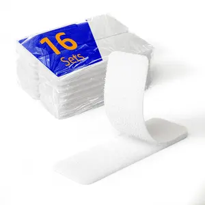 16 Sets 1 x 3 inch Adhesive Fastener Strips, Heavy Duty,   Adhesive Fasten Command Strips, Double Sided for , Classroom, Office, Home Use, White