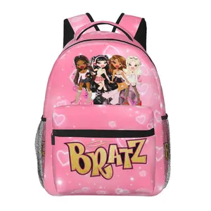 BRATZ backpack with large capacity — BRATZ laptop backpack for daily commuting, business, and hiking; cartoon casual BRATZ merchandise travel daypack and school bag for kids, women, men, and gift giving