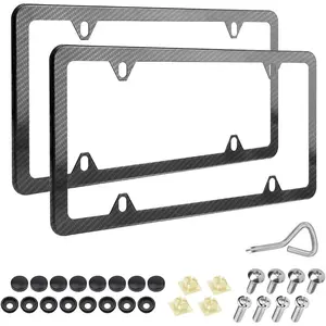 Stainless Steel 2 Count License Plate Frames, 4 Holes License Plate Covers & Holders, Heavy Duty Rustproof, Universal Exterior Accessories