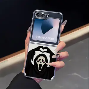 Dark and Cool Style Mobile phone case suitable for Samsung ZFlip 4/5/6/7, shock-proof soft shell, with fashionable aesthetic design