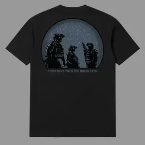 Them Boyz With The Green Eyes Tactical T-Shirt, Night Ops NVG Operator Graphic Tee, Green Eye Goggles Military Meme Shirt, Stealth Streetwear, Gift for Veterans, Airsoft & Tactical Fans