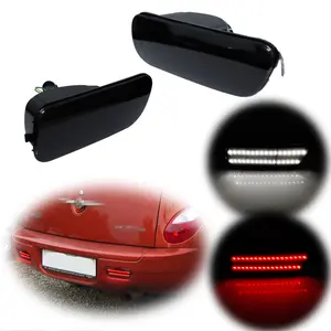 2pcs For 2006 2007 2008 2009 2010 Chrysler PT Cruiser Smoke LED Rear Bumper Tail Brake Backup Lights,Replace OEM CH2882102