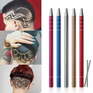 Hairdressing Engraving Pen Magic Oil Head Notch Hairstyle Steel Razor Pen Hairdressing Razor Eyebrow Trimming Shaving Pen Smooth Versatile Tool