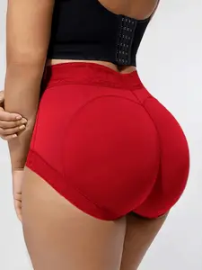 Luxe Curve High-Waist Red Butt-Lifting Seamless Shapewear Shorts, Sculpting Curve Bottoms, Tummy Control Panty, Christmas & New Year Gift, High Elastic and Breathable Briefs, Suitable For Daily Or Party Wear, Underwear, Womenswear