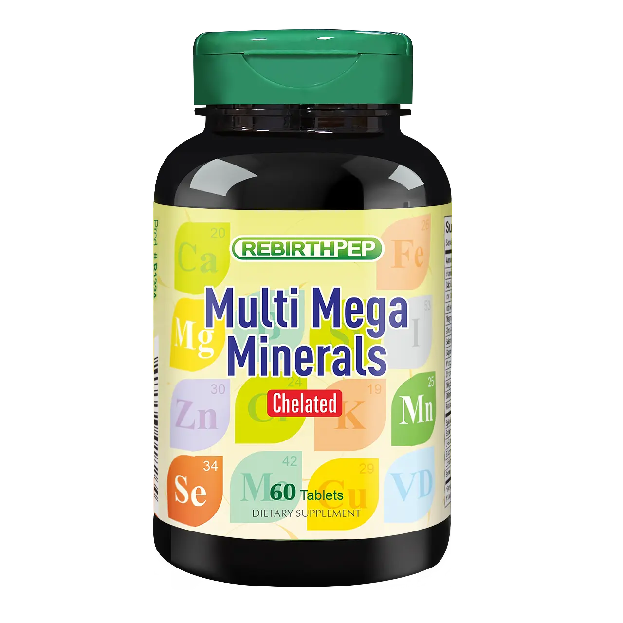 Rebirth-Pep: Multi-Minerals Compound Tablet Supplement, 60 Tablets, US Made, FDA Registered - Healthcare Edible