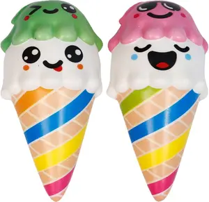 Anboor 2pcs Squishies Set Toys Squeeze Ice Cream Kawaii Slow Rising Scented Kid Toys Cute Food Collect Halloween Ideas