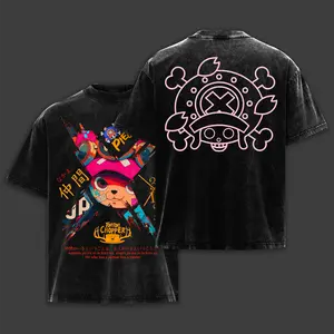 Vintage Tony Chopper Tee Washed Anime Oversize Heavy Cotton T-shirt Unisex Gift For Pirate Manga Fan Y2K Fashion - Straw Hat Crew Doctor Graphic Tee