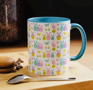 Easter Coffee Mug Chicks and Bunnies Pastel Design
