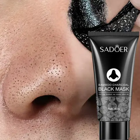Bamboo Charcoal Face Mask 60g - Deep Pore Cleansing, Blackhead Removal, Exfoliating Purifying Peel with Intense Hydration for Radiant Smoother Skin - Gentle Outdoor Use, Moisturizer Care