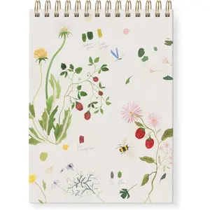 Studio Paperwrapped Hardcover Spiral Sketchbook, "GARDEN SKETCHES", Approx. 7.25” w x 10” h, 60 Perforated Sheets, Magan Galante Artist Collection (174PA006FSC)