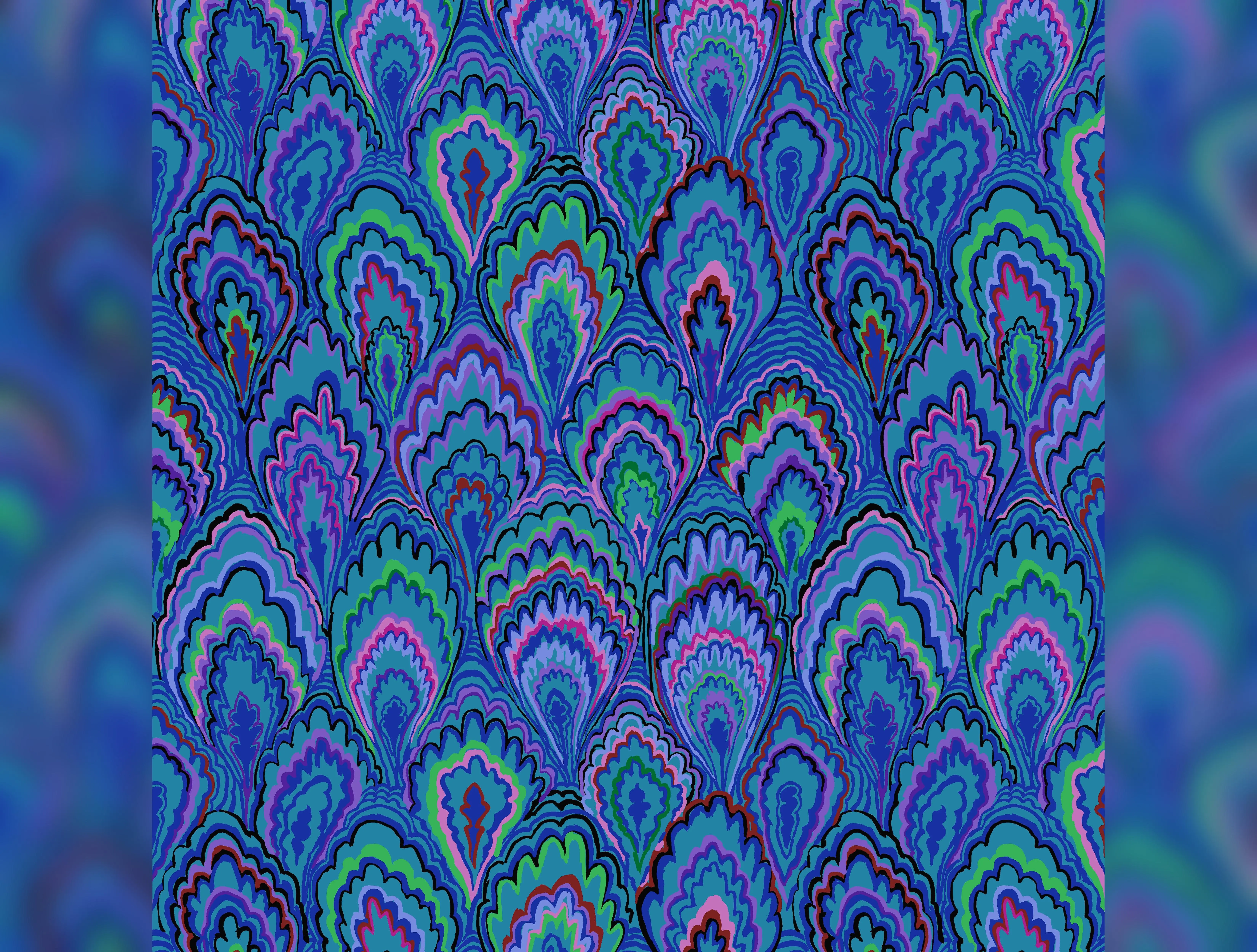 February 2025 | Marble Scallops - Blue by Kaffe Fassett Collective for Free Spirit | PWGP207.BLUE