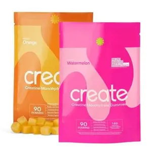 Create Creatine Monohydrate Gummies Supplement for Men & Women - 90ct (2-Pack: Orange, Watermelon Flavors)  Healthcare Muscle Fitness Dietary