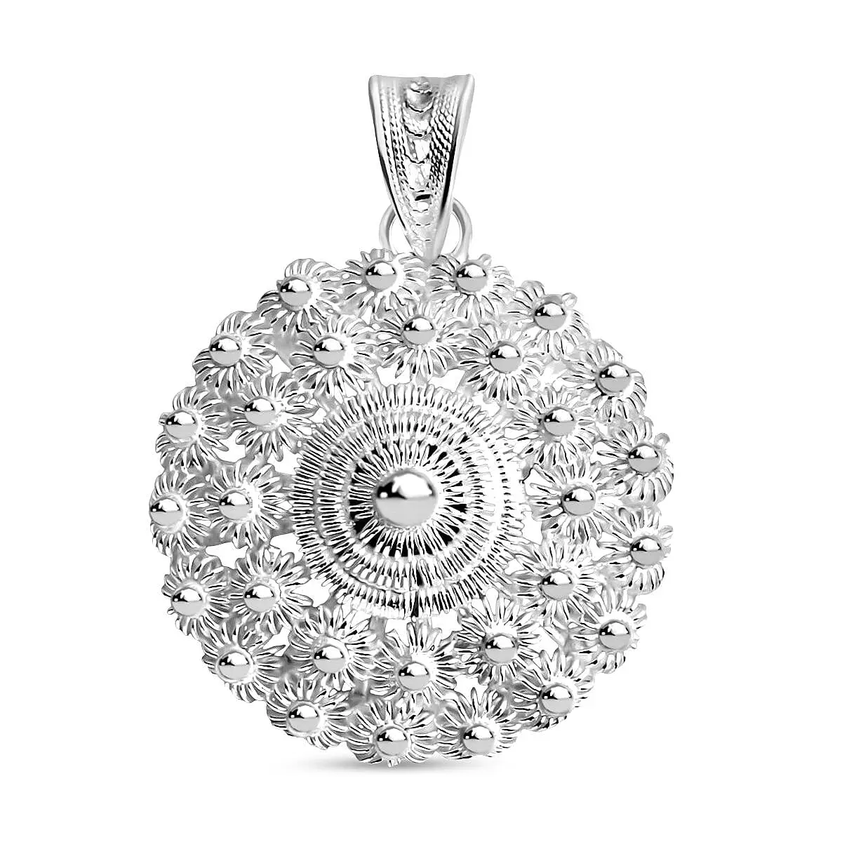 Artistry Tarakashi Collection Sterling Silver Floral Pendant without Chain (4.05 Grams)