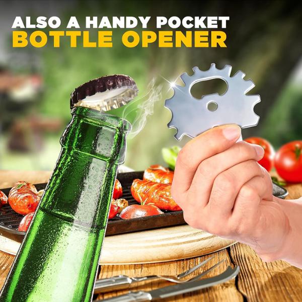 Multi-functional BBQ Grill Scraper, Stainless Steel Grate Cleaning Tool with Bottle Opener, Compact Outdoor BBQ Accessory for Grill Maintenance Multi-functional BBQ Grill Scraper, Stainless Steel Grate Cleaning Tool with Bottle Opener, Compact Outdoor BBQ Accessory for Grill Maintenance