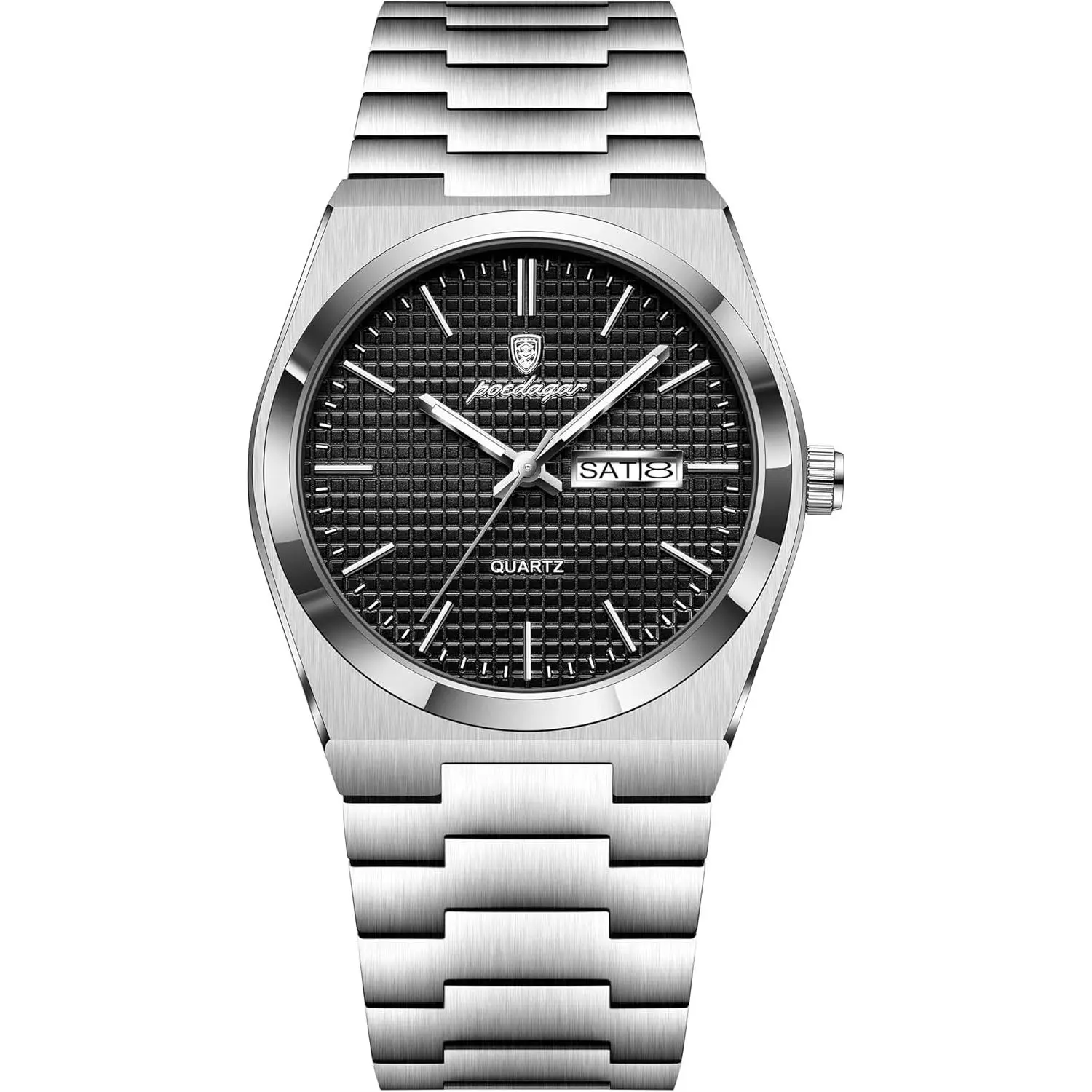 Man Wristwatch Fashion Business Luminous Waterproof Date Week Men Clock Stainless Steel Casual Men's Quartz Watches