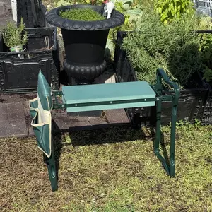 Upgraded Garden Kneeler and Seat with Soft Pad Foldable Stool for Gardening Heavy Duty 330 lbs Capacity Large Tool Pouches - Foam