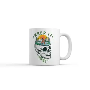 Keep It Free Fishing Mug Funny Sarcastic Fish Graphic Novelty Coffee Cup - 11oz Funny Coffee Mugs Ceramic Printed Drinkware Cup