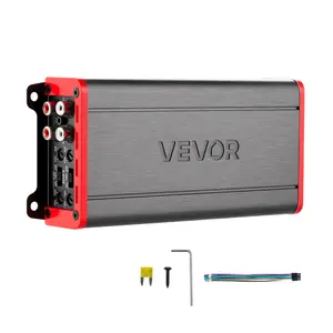 VEVOR Aluminum Alloy 4-Channel Car Audio Amplifier, 2-Ohm Stable Bridgeable Class D Full Range Amplifier, 4x272W @4Ohm, 4x400W @2Ohm, Quick Setup for Car, SUV