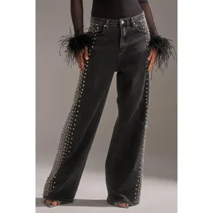 FREAKING FIRE EMBELLISHED DENIM