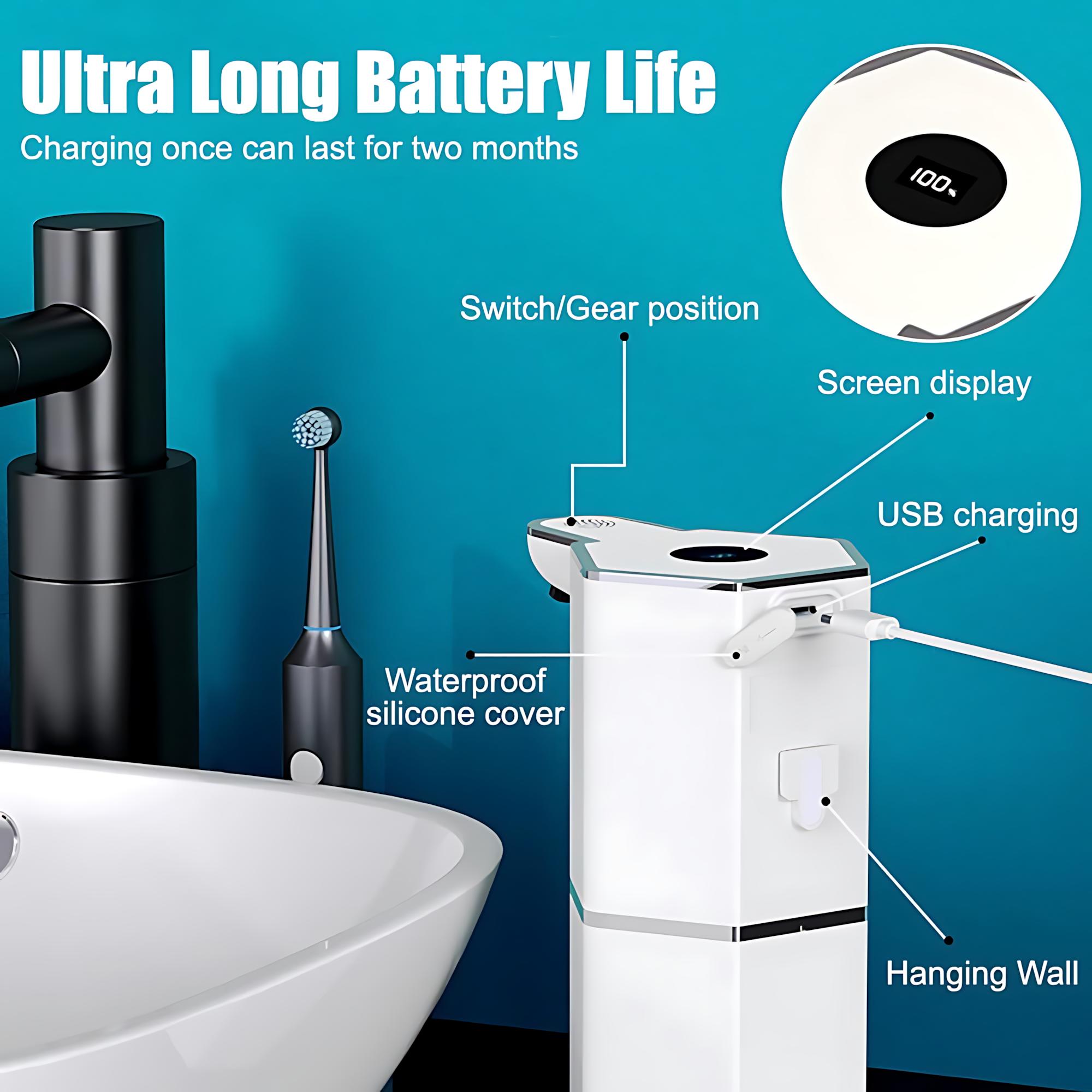 USB Rechargeable Automatic Soap Dispenser – Smart Touchless Liquid Soap Dispenser with Adjustable Foam Levels, IPX5 Waterproof Wall Mounted Soap Dispenser for Home Bathroom Kitchen