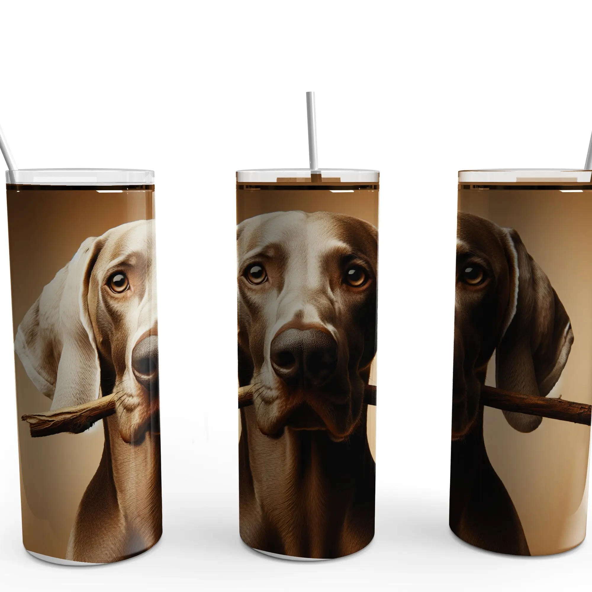 Weimaraner 20 0z Tumbler Vacuum Insulated Double Stainless-steel Wall Tumblers Hot Cold Drink Washable Re-Usable Portable Drink Coffee Go-Cup Flask Lid Straw Stylish Bottled Water Bottles Drinkware Bottles Dog Tumblers Canine Mug