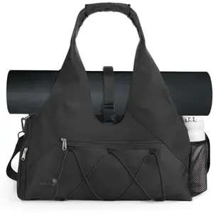 Gym Bag For Women With Yoga Mat Holder & Shoe Compartment & Wet Dry Storage Pocket & Adjustable Strap