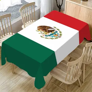1 PC Rectangular Tablecloth for World Cup Viewing Party, Mexican Flag Pattern Tablecloth for Outdoor Fan Gatherings, Stylish Home Decor, Outdoor Patio
