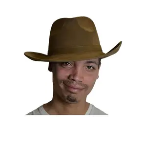 Brown Fedora Hat - Indiana Jones - Leatherlike - Costume Accessory - One Size