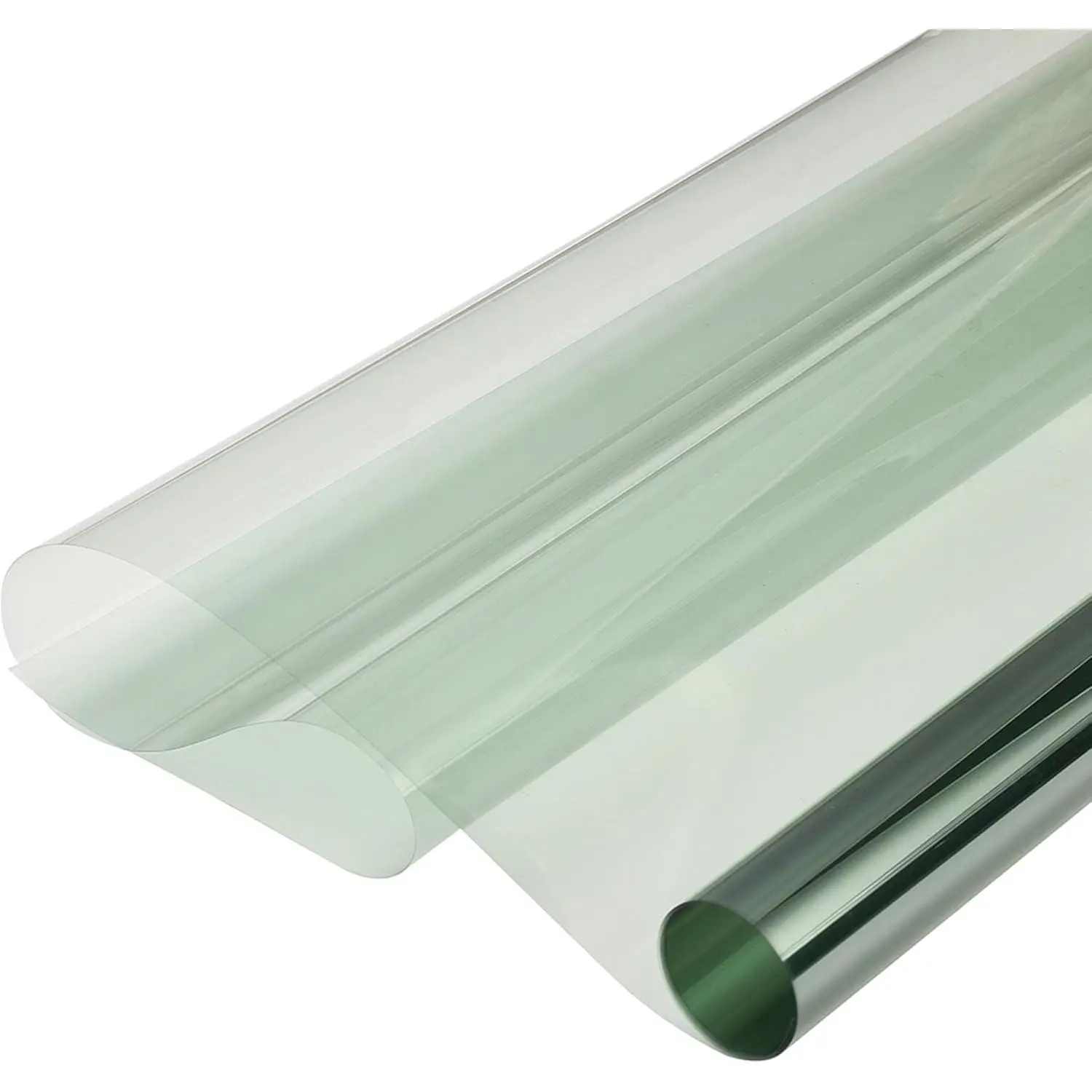 Car Window Tint Film - 80% Light Transmittance Light Green PVC Advanced Material, Sun Protection, UV Blocking, 10% Heat Insulation, All-Weather, Easy Install, 19.68"x118.11" for Front Windshield/Vehicle Exteriors (Transparent)