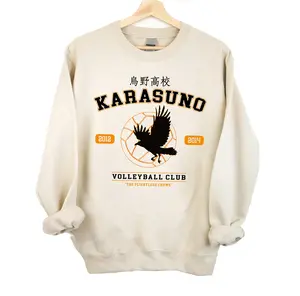 Karasuno Sweatshirt,Karasuno High School Sweatshirt,Karasuno Volleyball Club Sweatshirt,Fly High,Anime Sweatshirt Menswear Hoodie