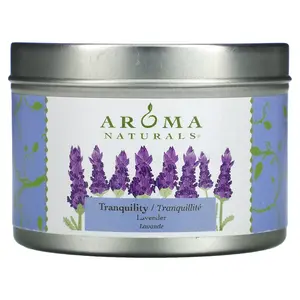 Aroma Naturals Soy VegePure, Travel Tin Candle, Tranquility, Lavender, 2.8 oz (79.38 g)