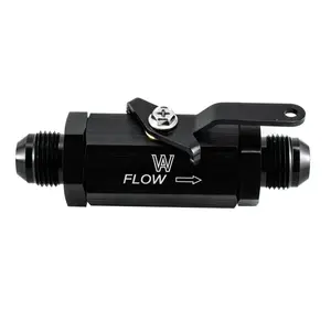 Alloyworks -10AN Aluminum Inline Fuel Shut Off Valve Cut Off with Cable Lever