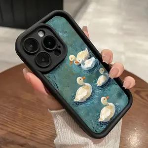 Phone Case for iPhone 16 Pro Max 15 Plus 14 13 12 11 XS XR Duck Pocket-Friendly Shockproof Silicone Protective SoftCase
