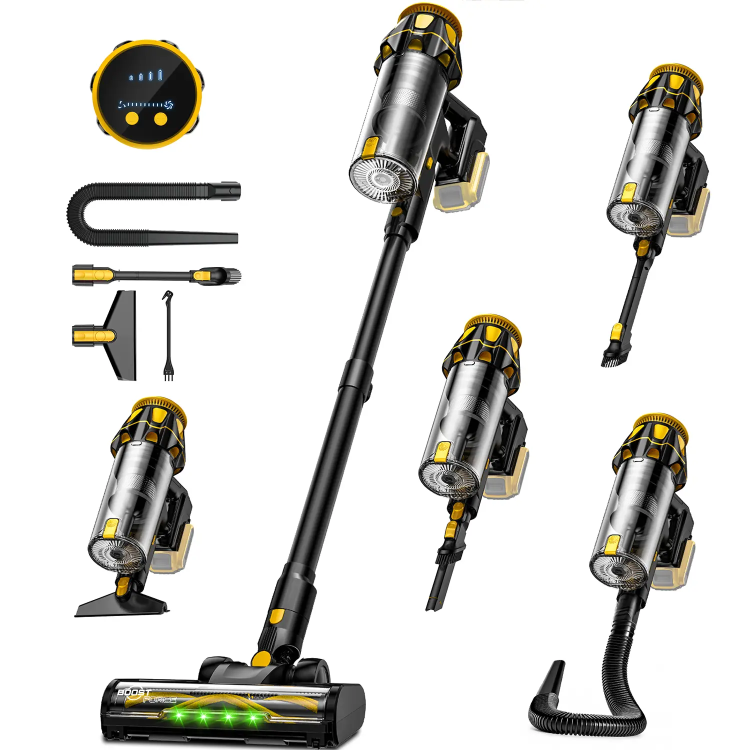 【No Batteries】Cordless Vacuum Cleaner for DeWalt 20V Battery, Vacuum Cleaners for Home, Self-Standing Stick Vac w/LED Display, Anti-Tangle Lightweight Vacuum for Carpet, Floor, Car summerwins