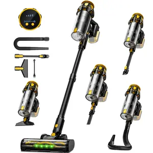 【No Batteries】Cordless Vacuum Cleaner for DeWalt 20V Battery, 45KPA 400W Vacuum Cleaners for Home, Self-Standing Stick Vac w/LED Display, Anti-Tangle Lightweight Vacuum for Carpet, Floor, Car