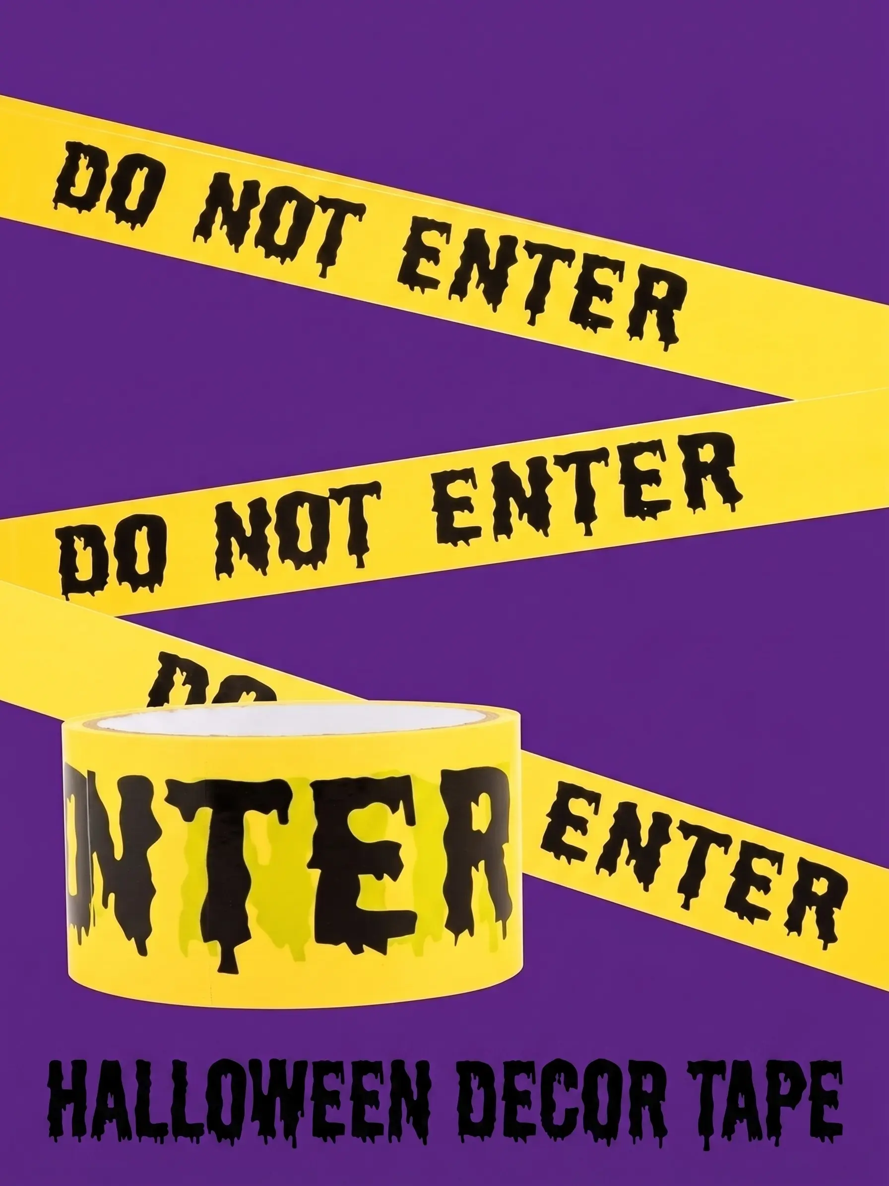 Halloween Spooky Caution Tape Roll, 1.9in x 82Ft Printed Warning Tape, Indoor Outdoor Haunted House Party Decoration (Home & Festive Party Supplies)