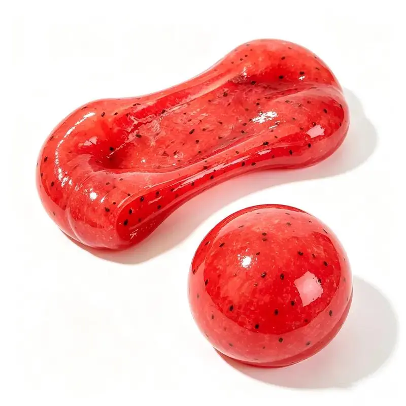 Slush Watermelon Crunch Fruit Squishies Cool Summer Fidget Toy Crunchy Feel - Handmade DIY squishy