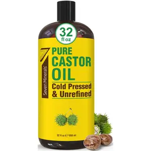 Pure Cold Pressed Castor Oil - Big 32 fl oz Bottle - Unrefined & Hexane Free - 100% Pure Castor Oil Haircare Comfort