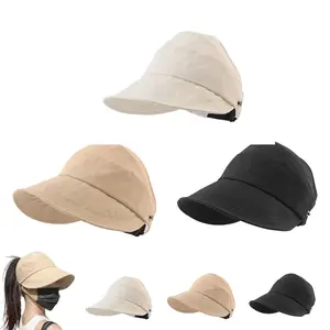 Adjustable Women's Sun Hat with Wide Brim and Breathable Top Outdoor UV Protection Hollow Top Sun Hat