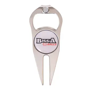 Bigga Balls Golf Divot Tool + Magnetic Ball Market Set In Sleek Metal Gift Box - 3 in 1 Tool