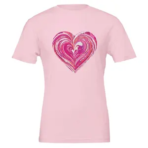 Psychedelic Heart T-Shirt – Soft Cotton Unisex Tee for Valentine's Day
