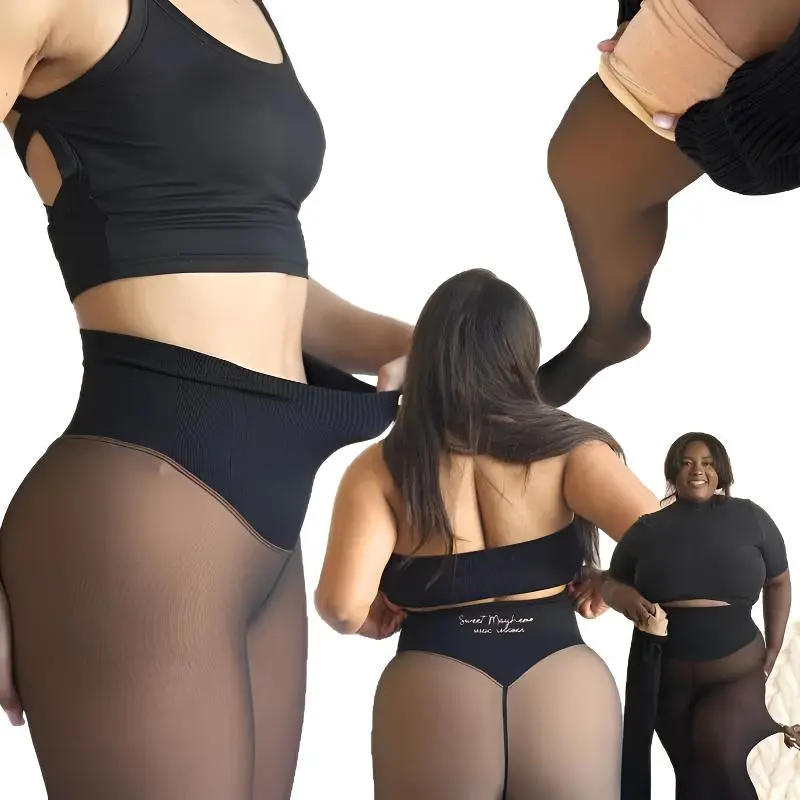 NEW COMPRESSION BAND & ONE SEAM OPTION! THE ORIGINAL MAGIC FLEECE LINED LEGGINGS - S TO XL - CLOSED FOOT - Fleece Tights Available in Plus Size