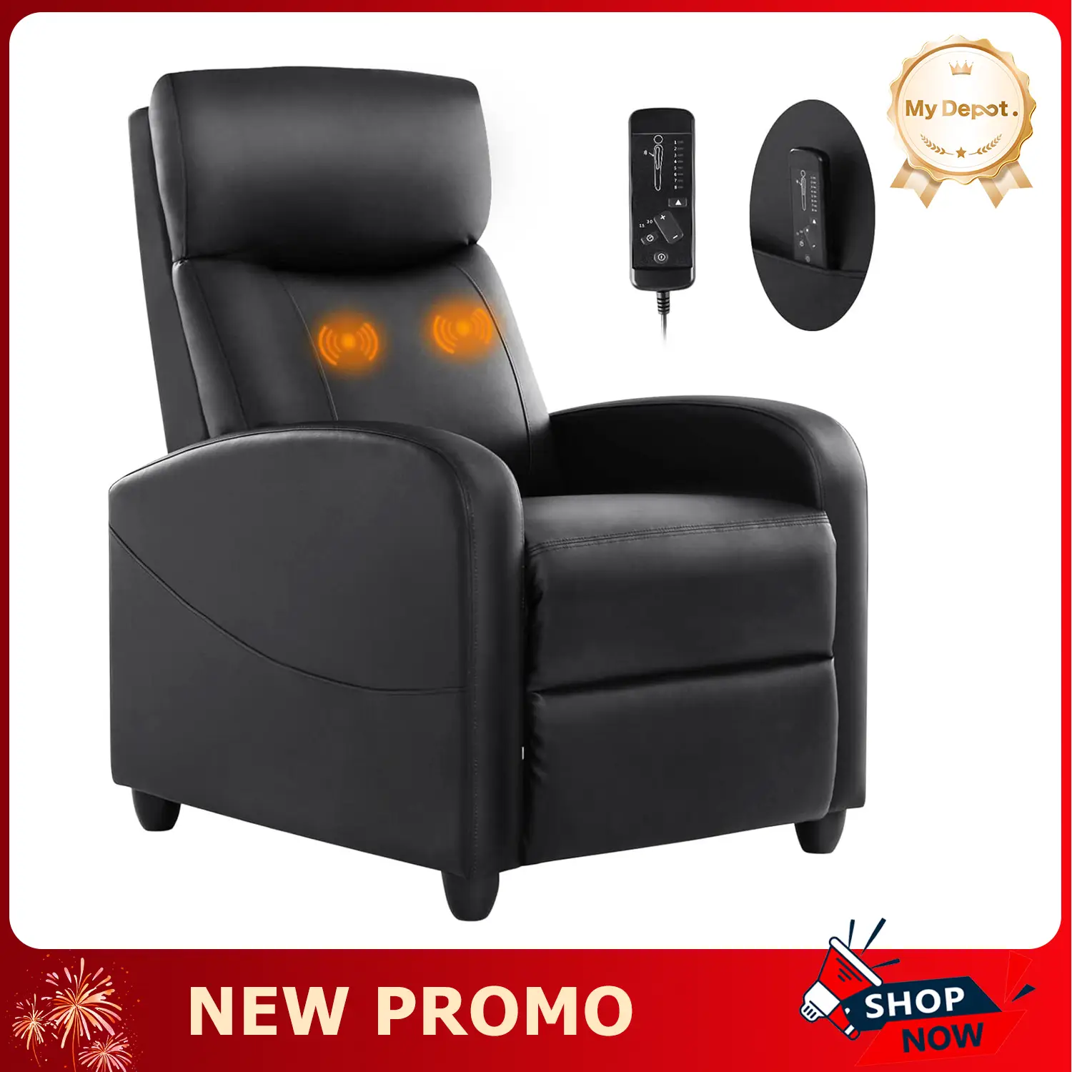 [Deal] Recliner for Living Room, Massage Recliner Chair, Winback Single Sofa Home Theater Chairs Adjustable Modern Reclining Chair for Adults