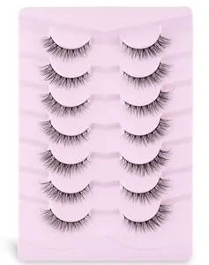 Natural Lashes Mink UK222 Thin Band False Eyelashes for Natural Look Comfortable All-Day Wear Wispy Cat Eyelashes Fake Lashes for Everyday & Special Occasions Youth Friendly Makeup Synthetic