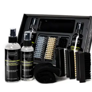 Premium Shoe Cleaner Kit, 6-in-1 Shoe Cleaning Set, with Plant-Based Foam, Deodorizing Spray, 3 Brushes & Microfiber Towel for Sneaker, Leather, Nubuck, Boot, Suede, Athletic Shoes,etc