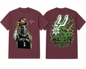Alien Takeover Shirt, San Antonio Basketball Alien Graphic Tee Funny Vintage Unisex Fit Tee,  Green Lightning Alien Takeover Graphic T-Shirt